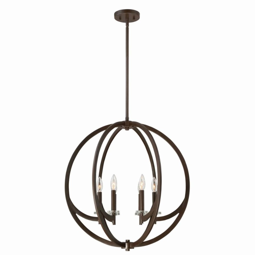 Chandeliers * | Flash Sale Globe Quoizel Orion On2824 Chandelier