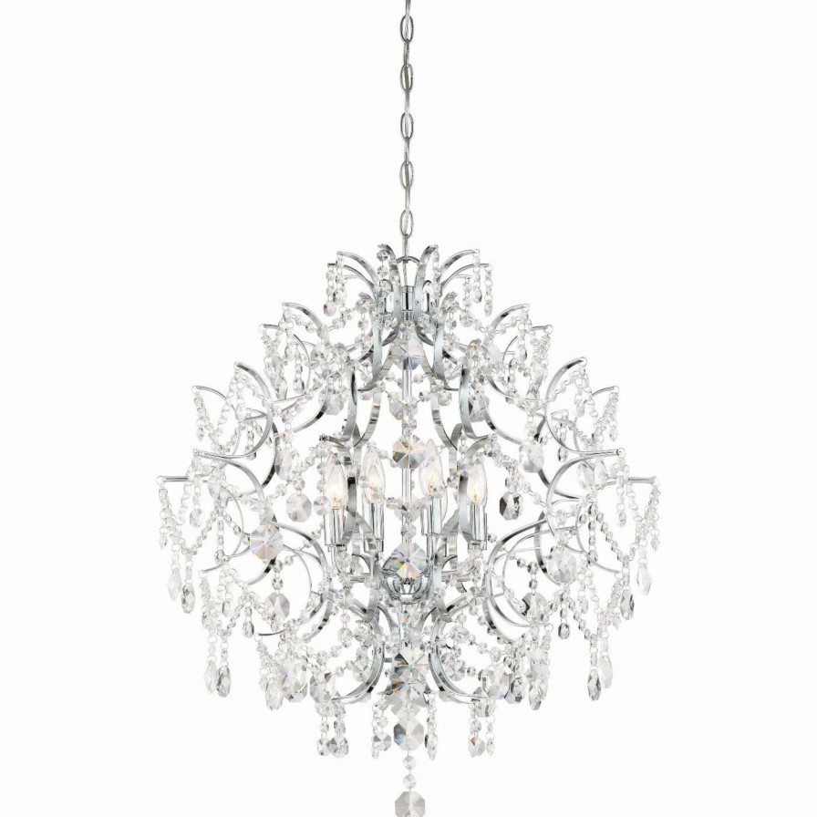 Crystal * | Top 10 Crystal Minka Lavery Isabellas Crown 8 Light Chandelier Chrome