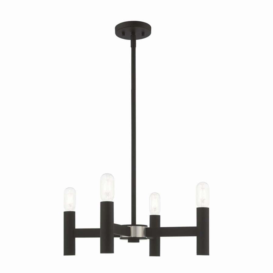 Chandeliers * | Flash Sale Edison Bulb Livex Lighting Copenhagen 51134 Mini Chandelier