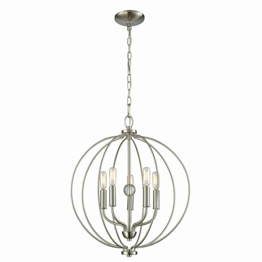 Chandeliers * | Cheap Globe Thomas Lighting Williamsport 5 Light Chandelier