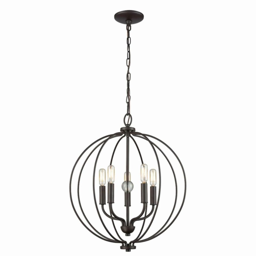 Chandeliers * | Cheap Globe Thomas Lighting Williamsport 5 Light Chandelier