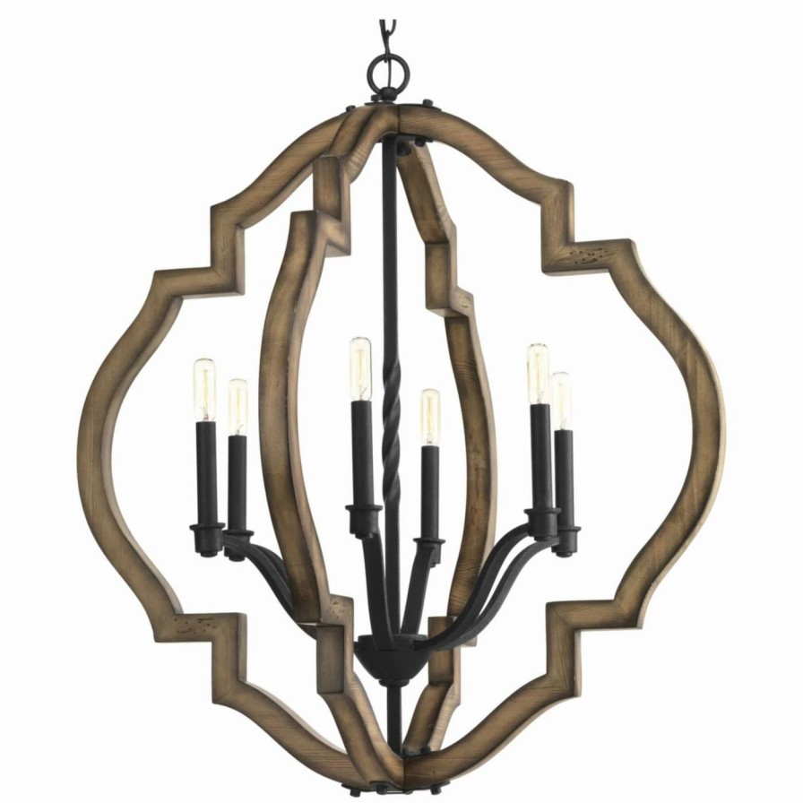 Chandeliers * | Discount Cage Progress Lighting Spicewood P4767-71 Chandelier