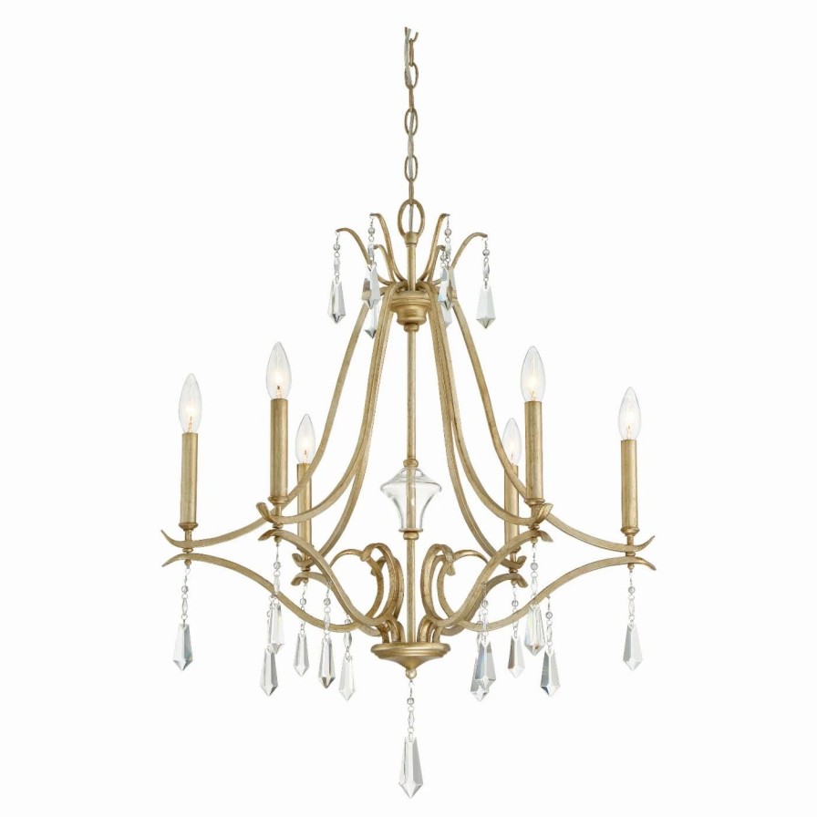 Candle * | New Candle Minka Lavery Laurel Estate 6 Light Chandelier Brio Gold