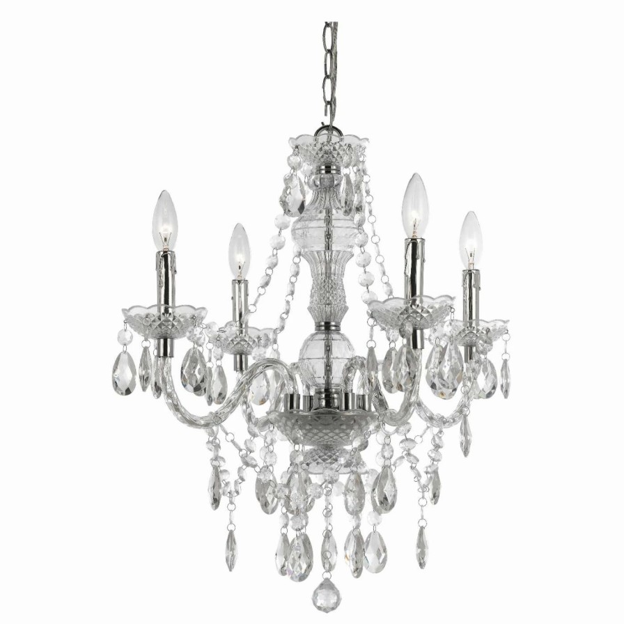 Chandeliers * | Best Reviews Of Af Lighting Naples 4-Light Mini Chandelier Clear