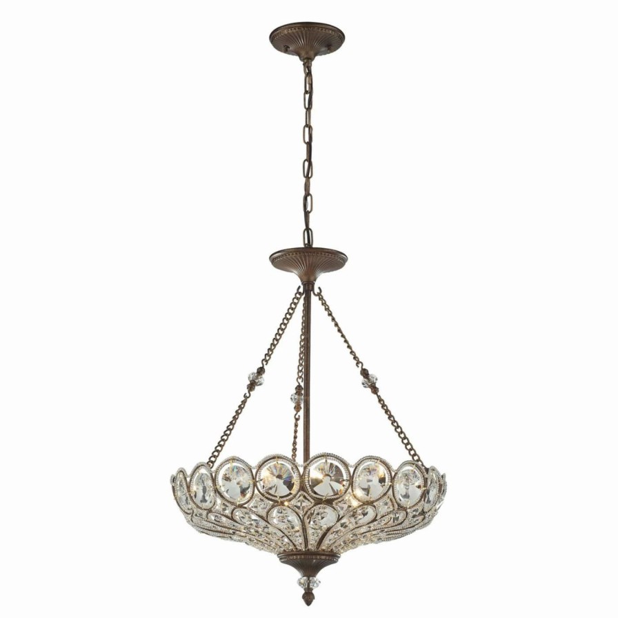 Chandeliers * | Hot Sale Elk Lighting Pendant With Filigree Crystals