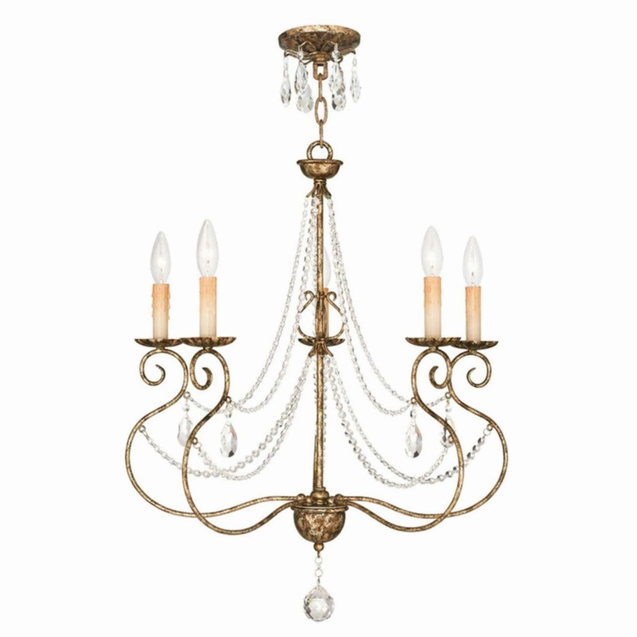 Candle * | New Livex Lighting Crystal Livex Isabella 51905 5 Light Chandelier