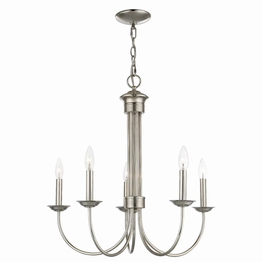 Candle * | Best Sale Candle Livex Lighting Estate 5 Light Chandelier