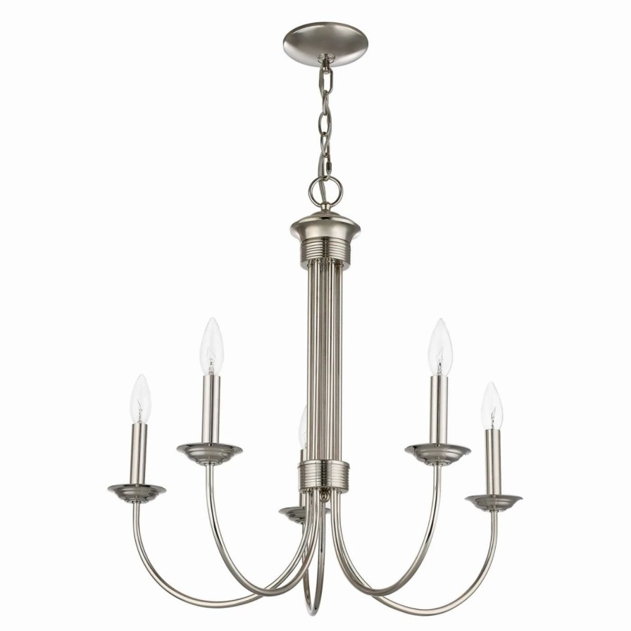 Candle * | Best Sale Candle Livex Lighting Estate 5 Light Chandelier