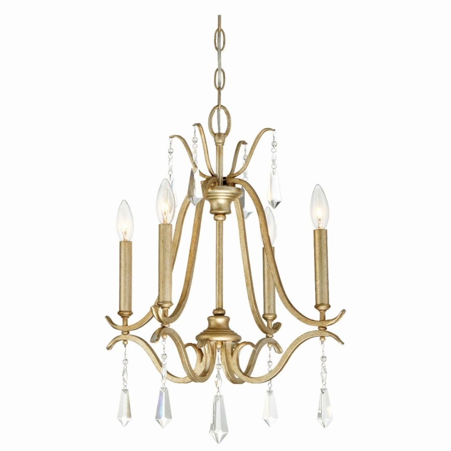 Candle * | Discount Candle Minka Lavery Laurel Estate 4 Light Chandelier Brio Gold