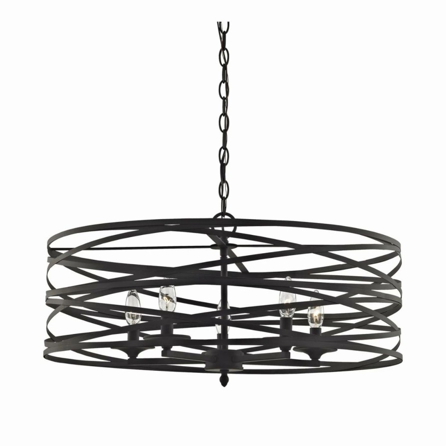 Chandeliers * | Budget Drum Elk Lighting Vorticy 81186/5 5 Light Chandelier