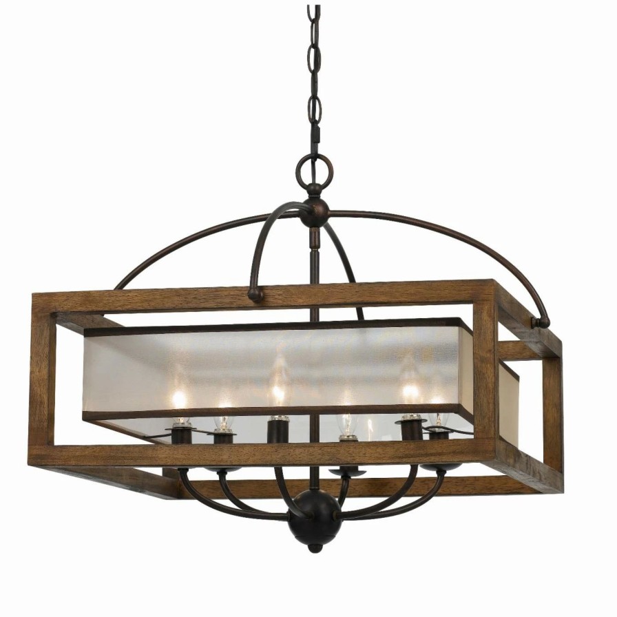 Chandeliers * | Hot Sale Cage Cal Lighting Square Fx-3536/6 Chandelier