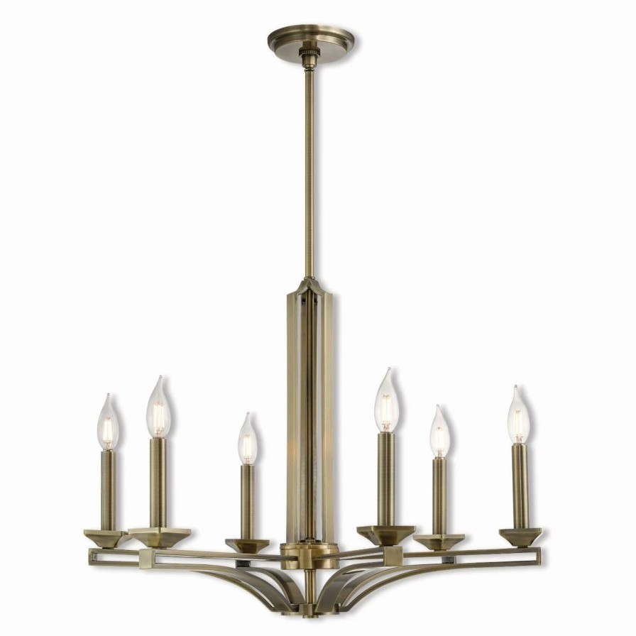 Candle * | Top 10 Candle Livex Lighting Trumbull 40056 6 Light Chandelier