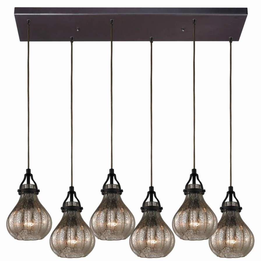 Chandeliers * | New Linear Elk Lighting Danica 46024/6Rc 6 Light Chandelier