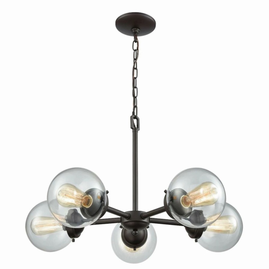 Chandeliers * | Promo Edison Bulb Thomas Lighting Beckett 5 Light Chandelier