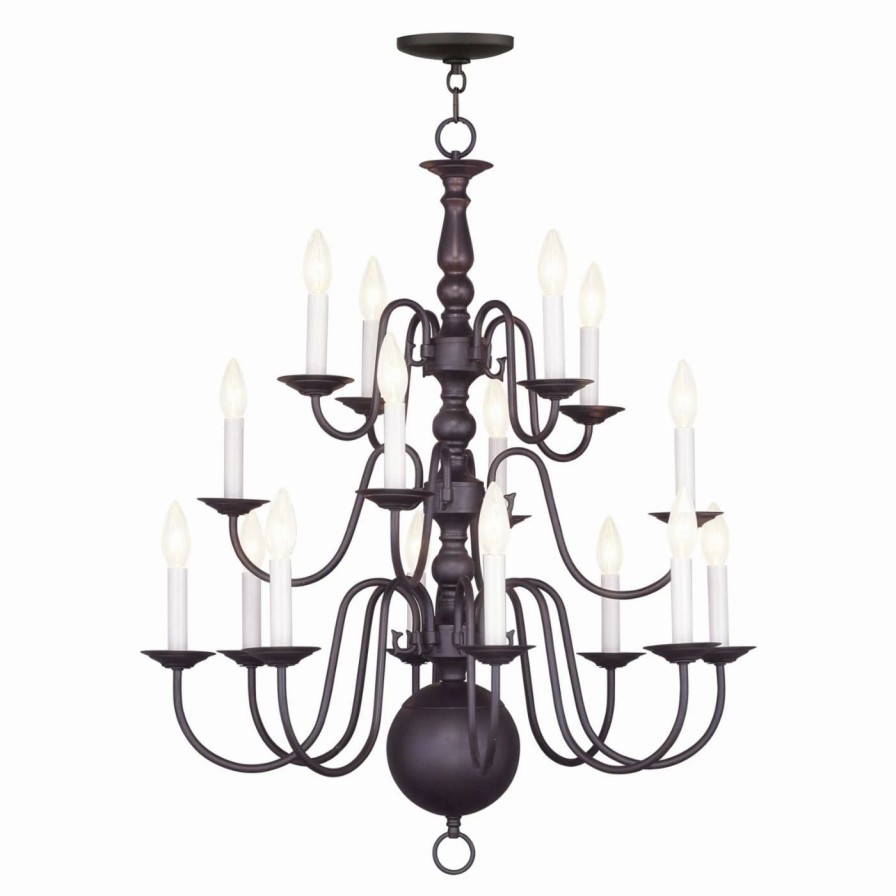 Candle * | Wholesale Livex Lighting Candle Livex Williamsburgh 5016 Chandelier 27W In.