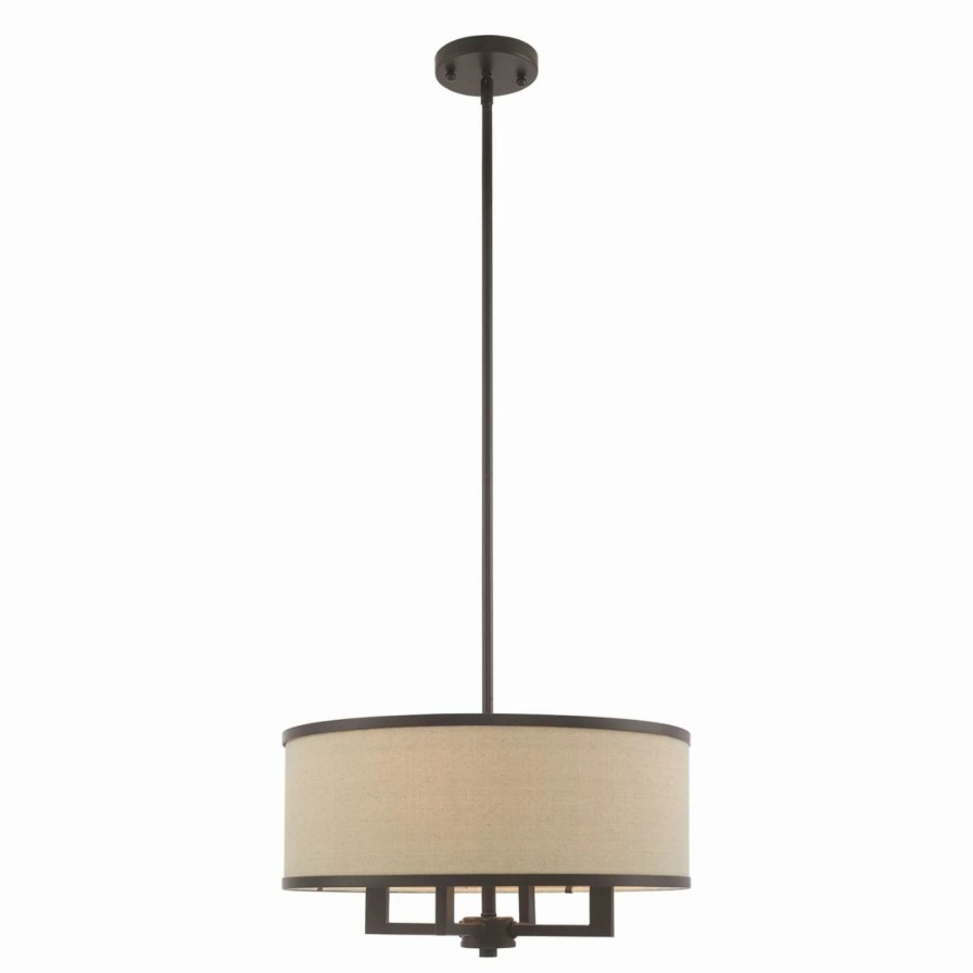 Chandeliers * | Top 10 Livex Lighting Park Ridge 62613 Drum Chandelier