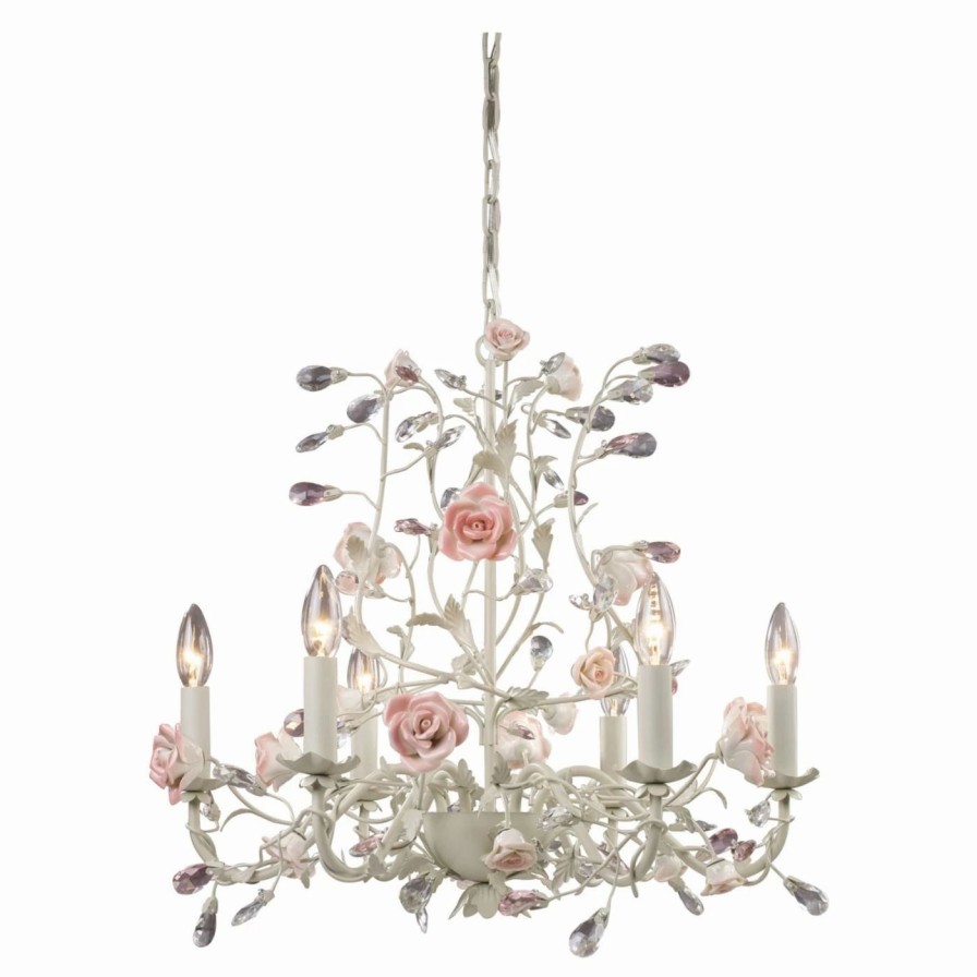 Chandeliers * | Outlet Crystal Elk Lighting Heritage Chandelier 8092/6 22W In.