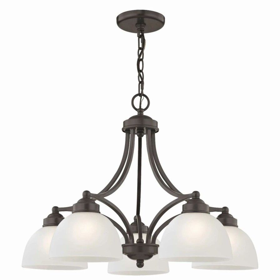 Chandeliers * | Buy Bowl Livex Lighting 4225-92 Somerset 5 Light Dinette Chandelier