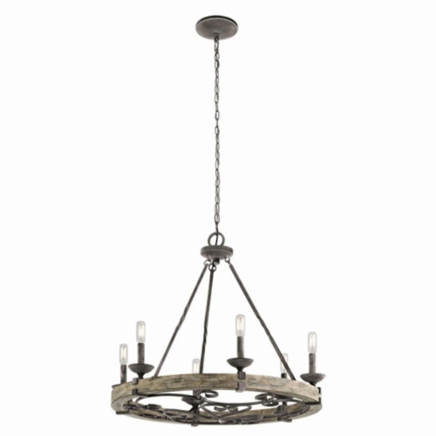 Chandeliers * | Best Deal Wagon Wheel Kichler Taulbee 43823Wzc Chandelier