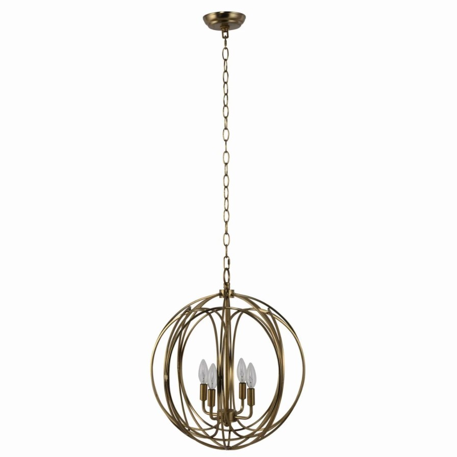 Chandeliers * | Outlet Yosemite Home Decor 4 Light Globe Chandelier