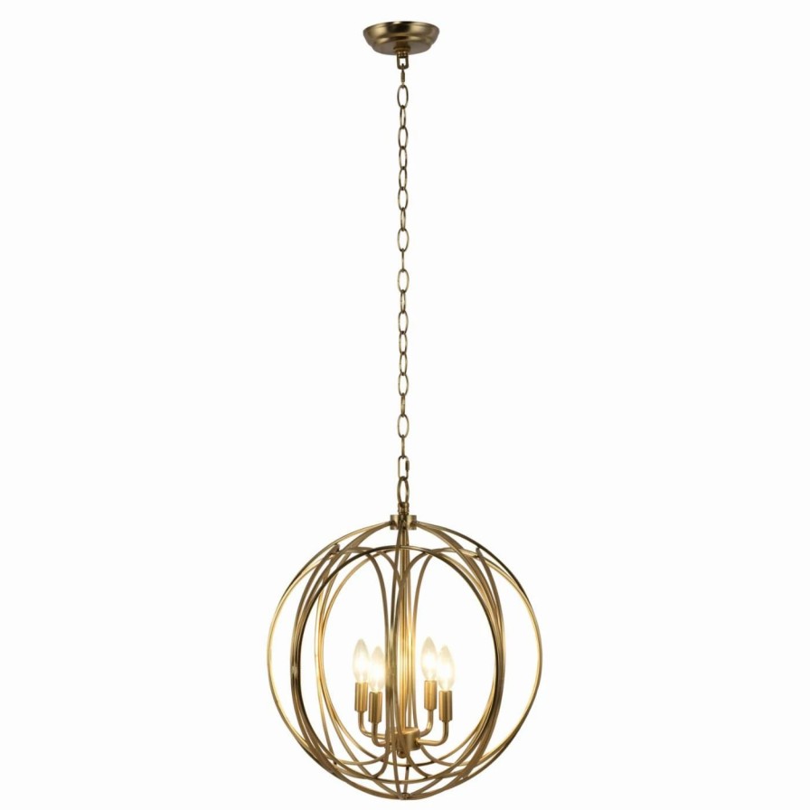 Chandeliers * | Outlet Yosemite Home Decor 4 Light Globe Chandelier