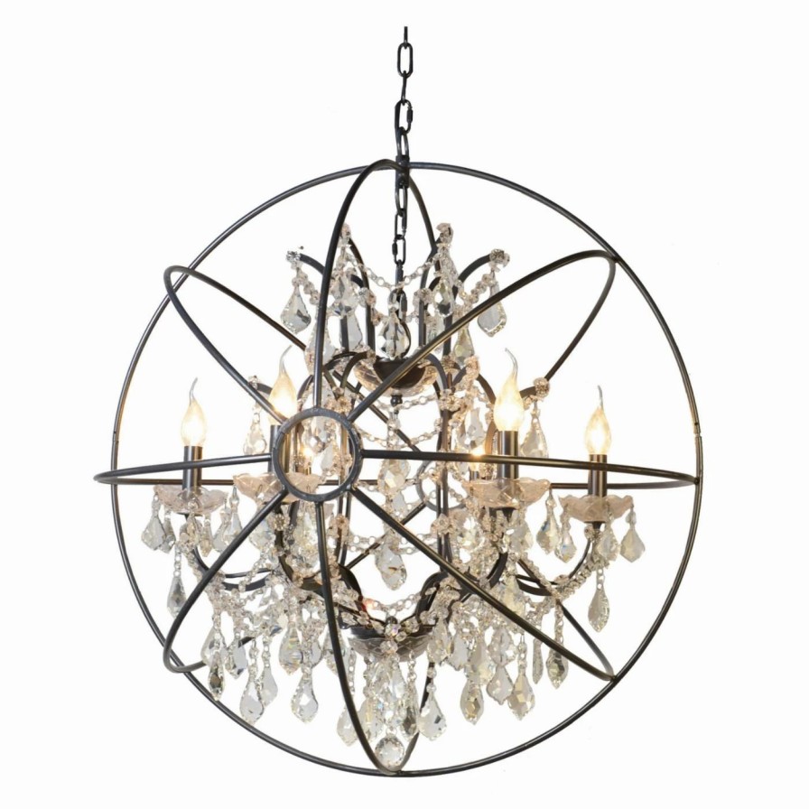 Chandeliers * | Coupon Globe Yosemite Home Decor Contessa Scfp3078-6Bk Chandelier