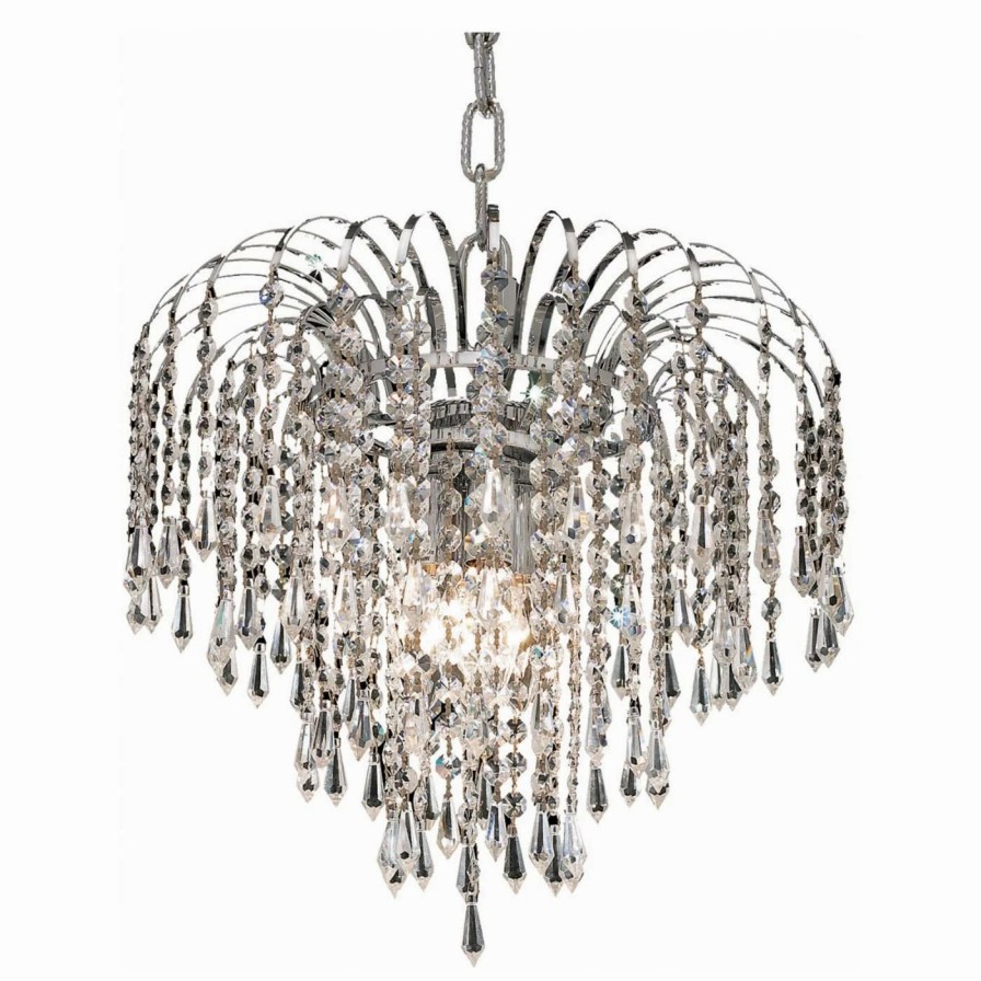 Crystal * | Discount Crystal Elegant Lighting Falls V6801D 3 Light Pendant Chandelier