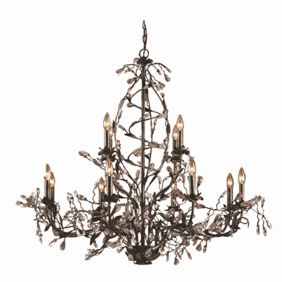 Chandeliers * | New Crystal Elk Lighting Circeo Chandelier 8055/8+4 49W In.