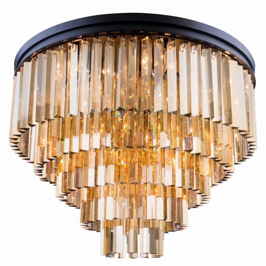 Chandeliers * | Best Reviews Of Urban Classic Sydney Collection 32 In. Flush Mount Chandelier