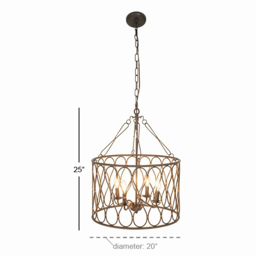 Chandeliers * | Outlet Candle Decmode 70031 Modern Round Iron Chandelier