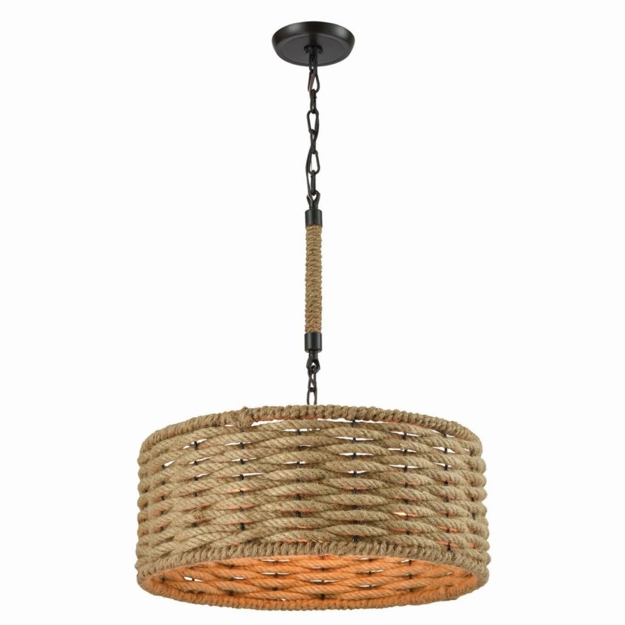 Chandeliers * | Cheapest Drum Elk Lighting Weaverton 10711/3 Chandelier