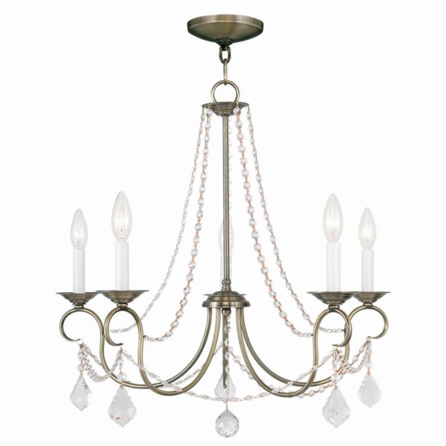 Candle * | Best Reviews Of Livex Lighting Crystal Livex Pennington 6515 5-Light Chandelier