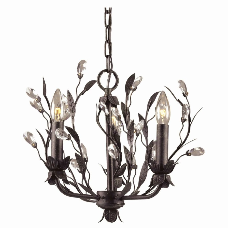 Chandeliers * | Top 10 Crystal Elk Lighting Circeo Chandelier 8058/3 16W In.