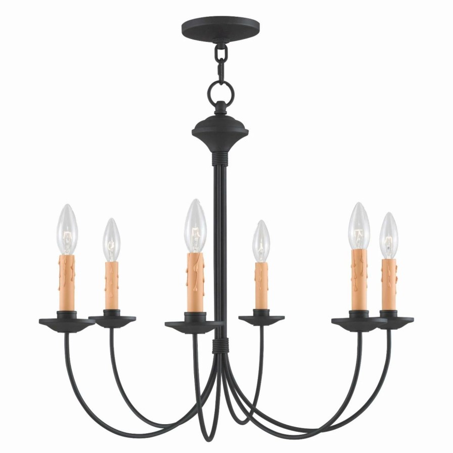 Candle * | Flash Sale Livex Lighting Candle Livex Heritage 4456-04 Chandelier Black