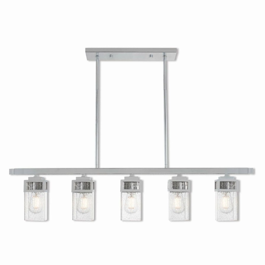 Chandeliers * | Hot Sale Livex Lighting Harding 5 Light Linear Chandelier