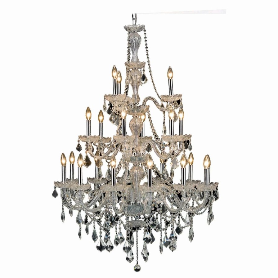 Crystal * | Coupon Crystal Elegant Lighting V7890D28C Giselle Chandelier