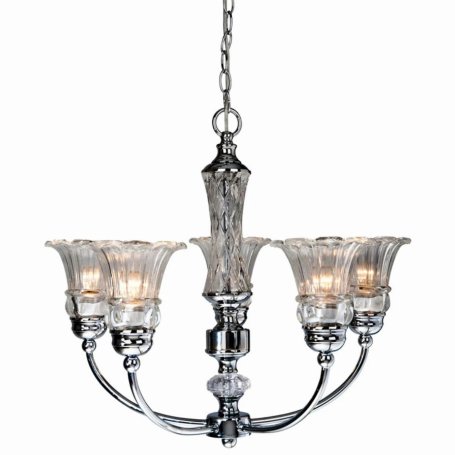 Crystal * | Cheap Crystal Elegant Designs Ch1000-Chr Glacier Petal Chandelier