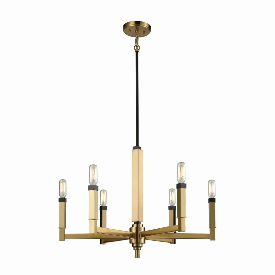 Chandeliers * | Outlet Edison Bulb Elk Lighting Mandeville 67757/6 6 Light Chandelier