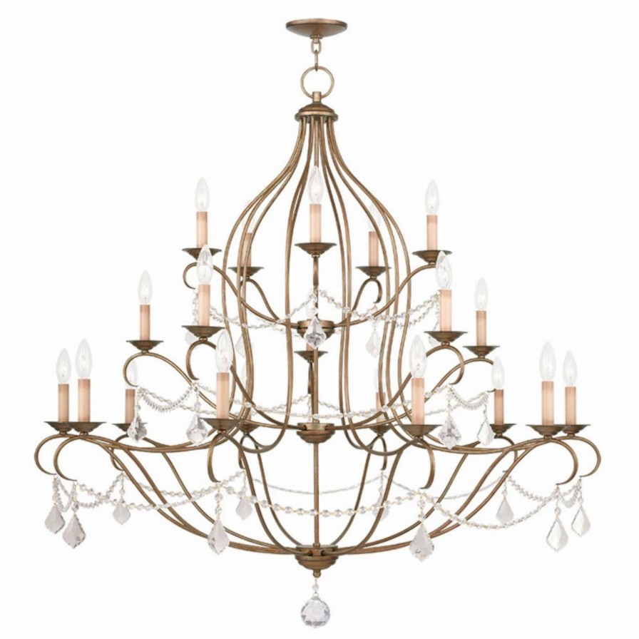 Crystal * | Best Sale Livex Lighting Crystal Livex Chesterfield 6439 20-Light Chandelier