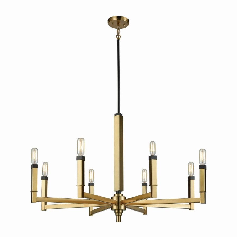 Chandeliers * | Discount Edison Bulb Elk Lighting Mandeville 67758/8 8 Light Chandelier