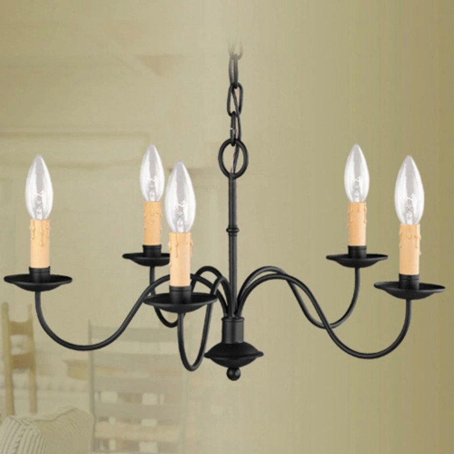 Candle * | Promo Livex Lighting Candle Livex Heritage 4465-04 Chandelier Black 20W In.