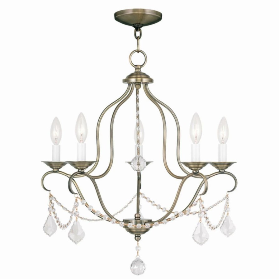 Candle * | Deals Livex Lighting Crystal Livex Chesterfield 6435 5-Light Chandelier