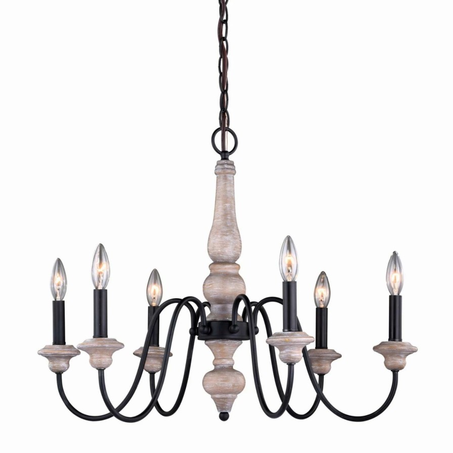 Candle * | Cheap Candle Vaxcel Georgetown H0236 One Tier Chandelier