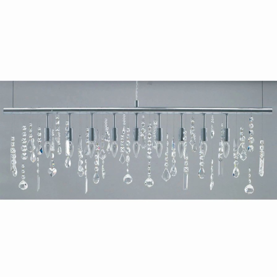 Chandeliers * | Buy Linear Nuevo Crystal Strip 48W In. Chrome