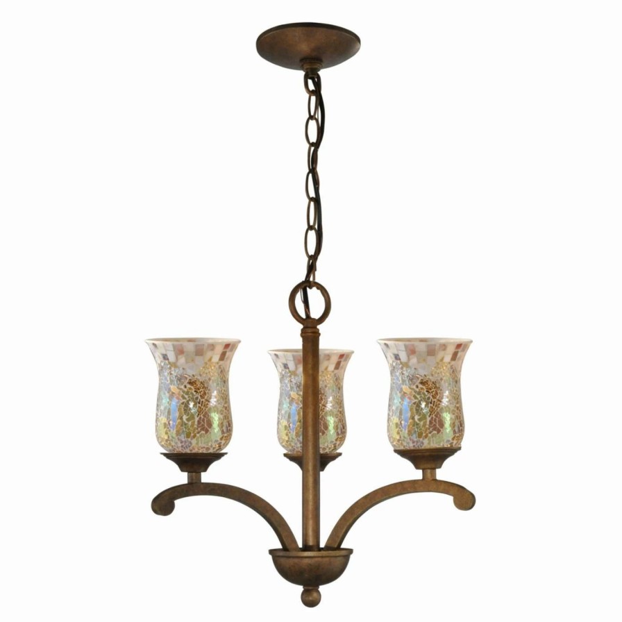 Chandeliers * | Top 10 Bowl Springdale Lighting Apsley 3-Light Mosaic Chandelier