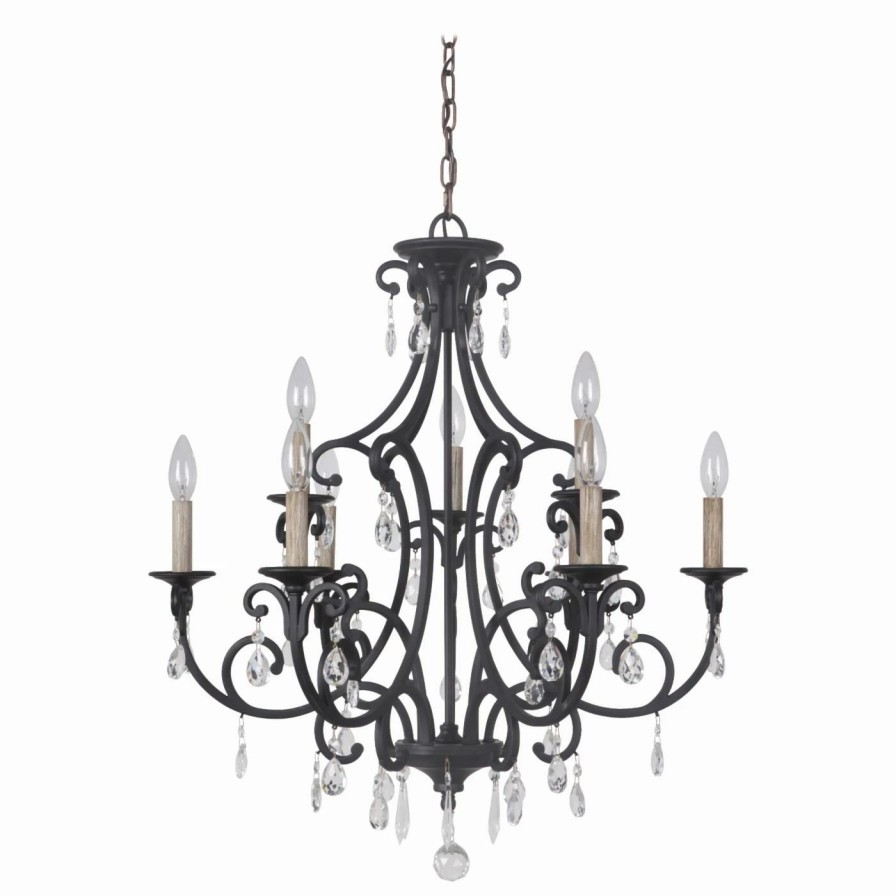 Candle * | Best Reviews Of Crystal Craftmade Bentley 38929-Mbk Chandelier