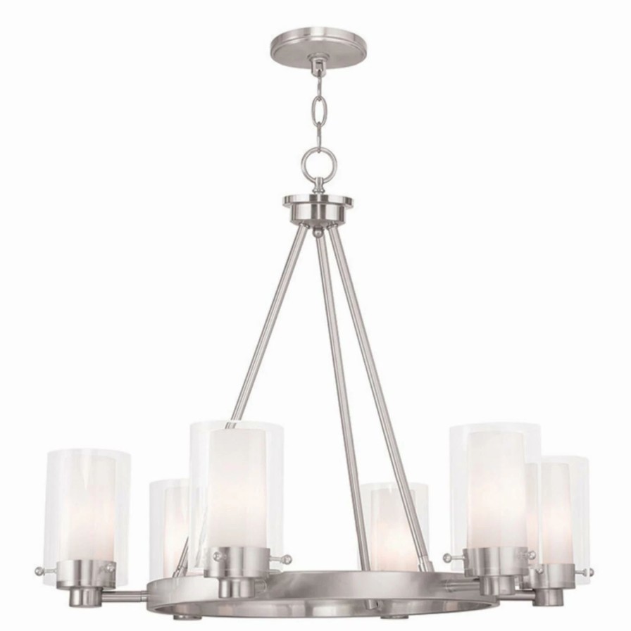 Chandeliers * | Buy Wagon Wheel Livex Lighting Manhattan 50676 Chandelier