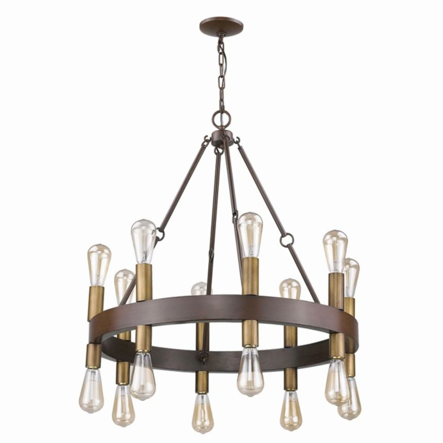 Chandeliers * | Flash Sale Wagon Wheel Acclaim Lighting Inc Cumberland In11385W Chandelier