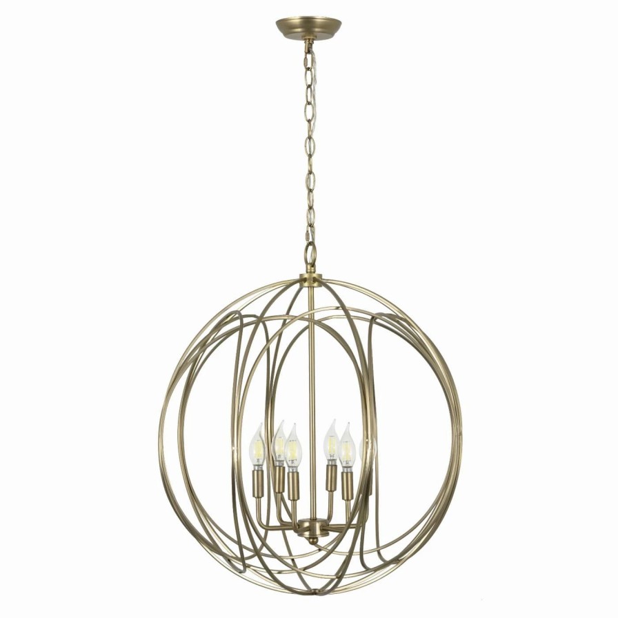 Chandeliers * | Best Sale Yosemite Home Decor 6 Light Globe Chandelier