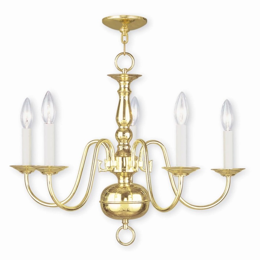 Candle * | Top 10 Livex Lighting Candle Livex Williamsburgh 5005 Chandelier 24W In.